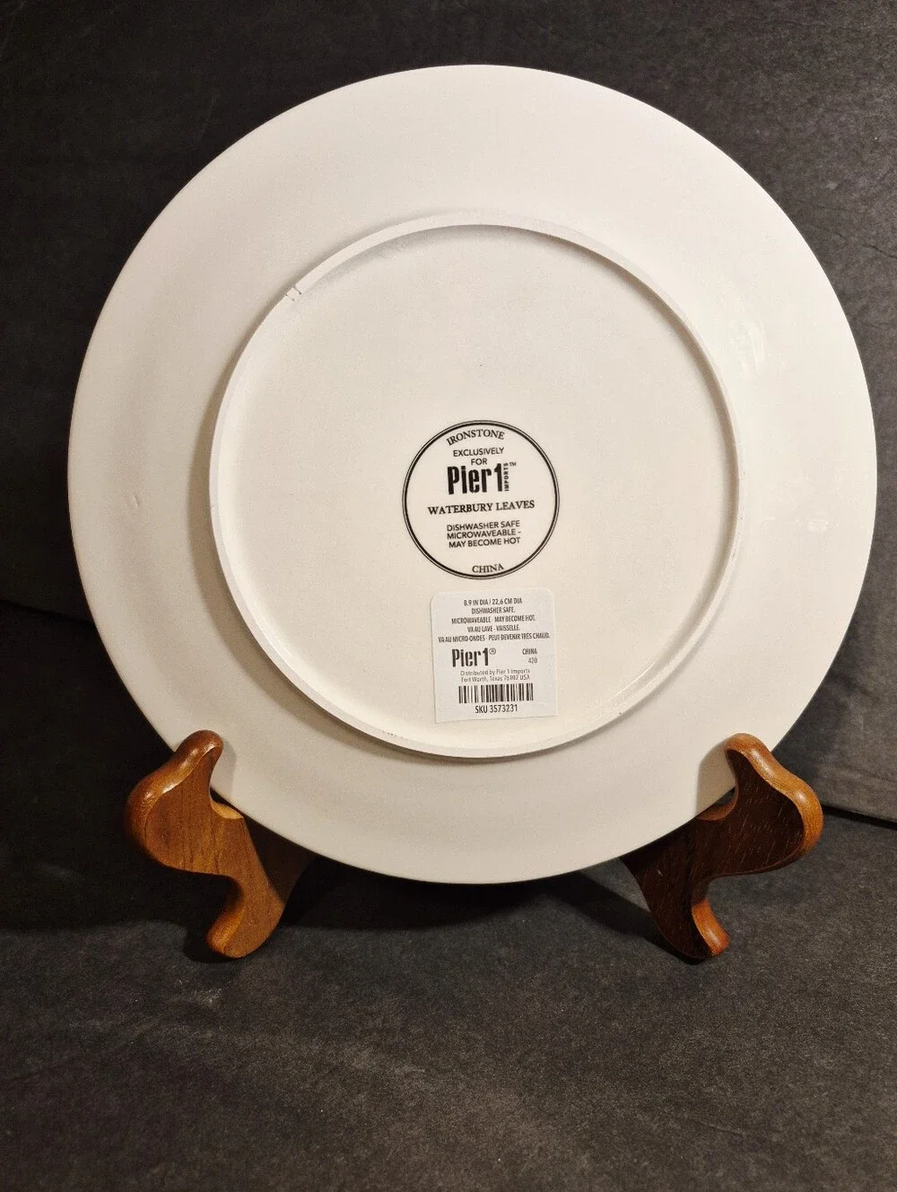 Pier 1 Imports Waterbury Leaves Salad Ironstone Plate NWT